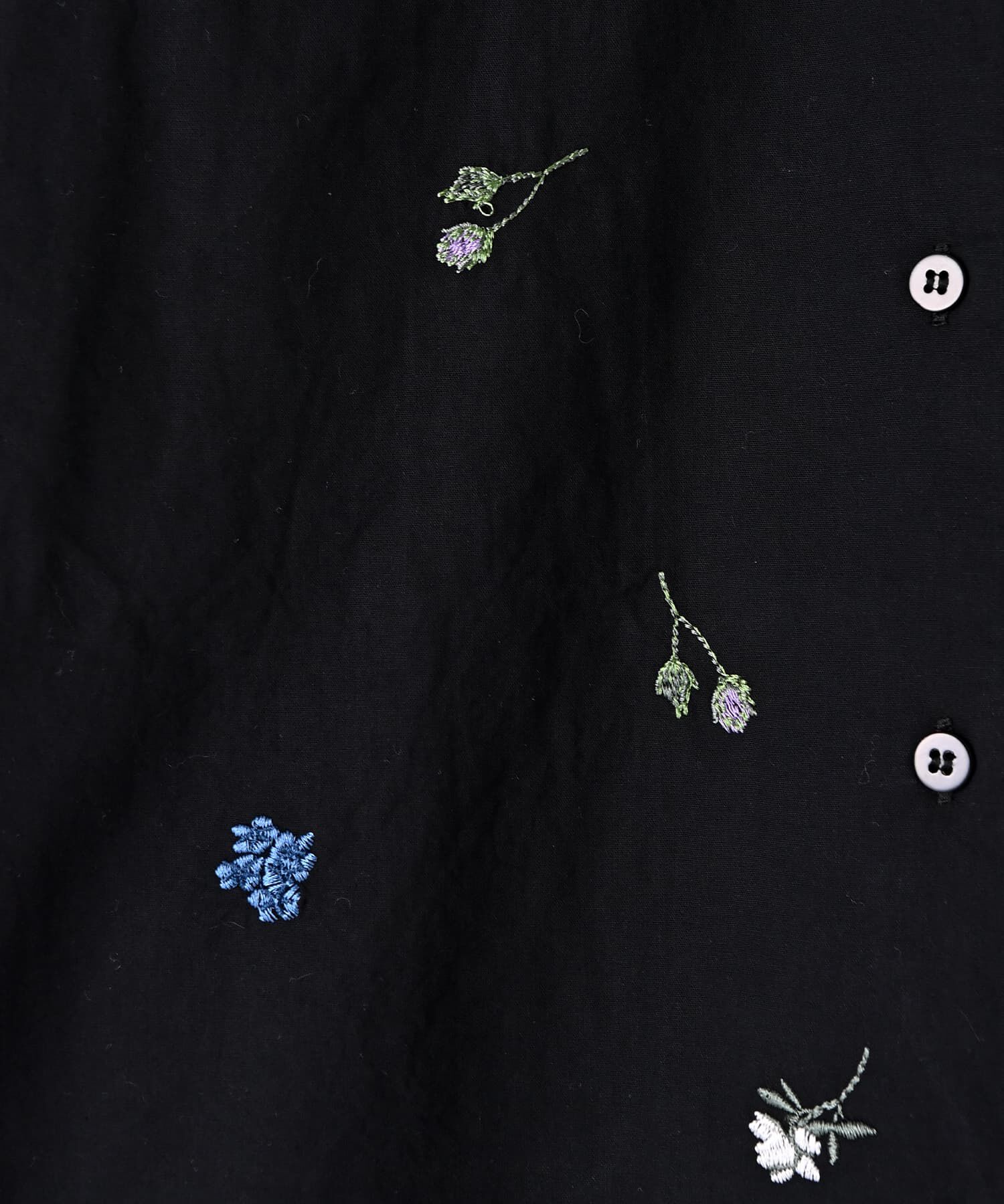 STYLE DELI「【BLK001】配色刺繍オープンカラーシャツ」|シャツ・ブラウス|