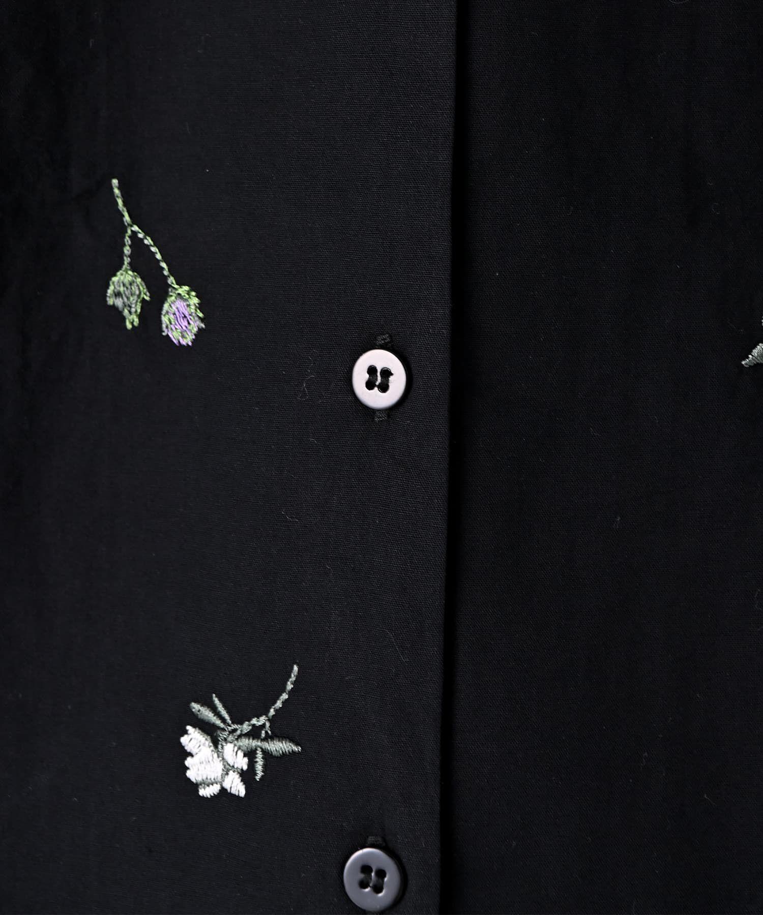 STYLE DELI「【BLK001】配色刺繍オープンカラーシャツ」|シャツ・ブラウス|
