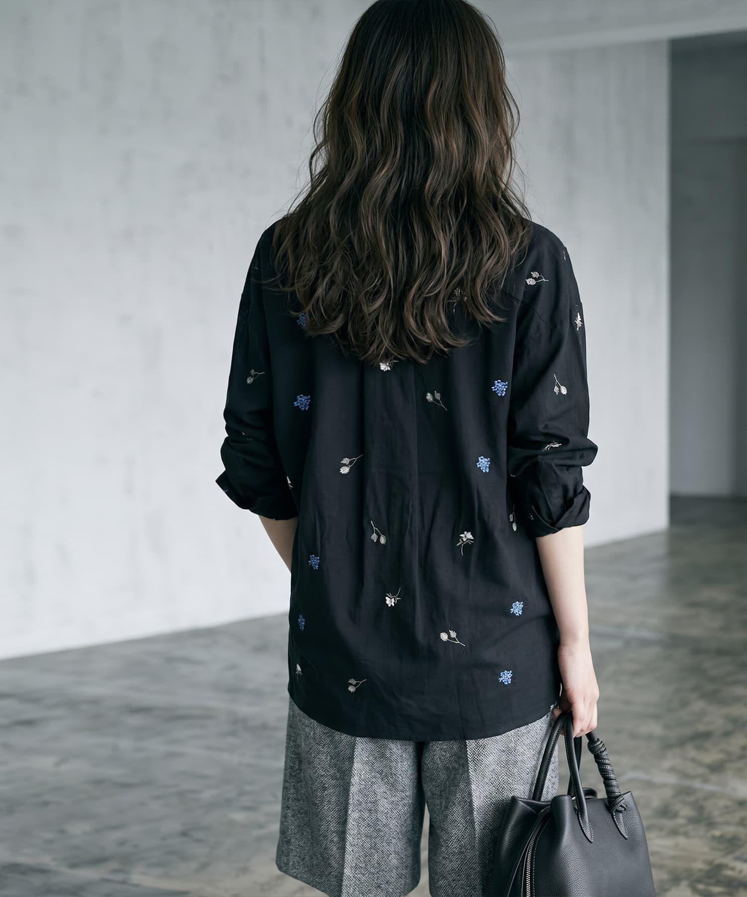 STYLE DELI「【BLK001】配色刺繍オープンカラーシャツ」|シャツ・ブラウス|