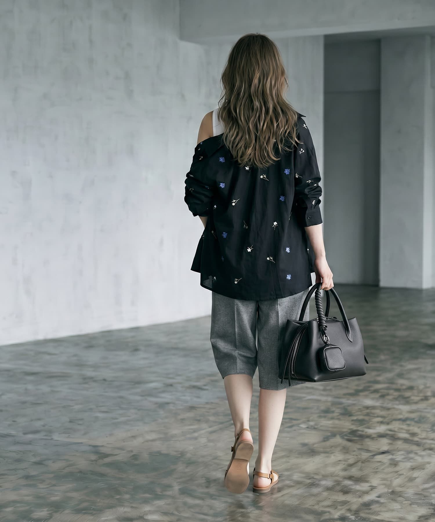 STYLE DELI「【BLK001】配色刺繍オープンカラーシャツ」|シャツ・ブラウス|