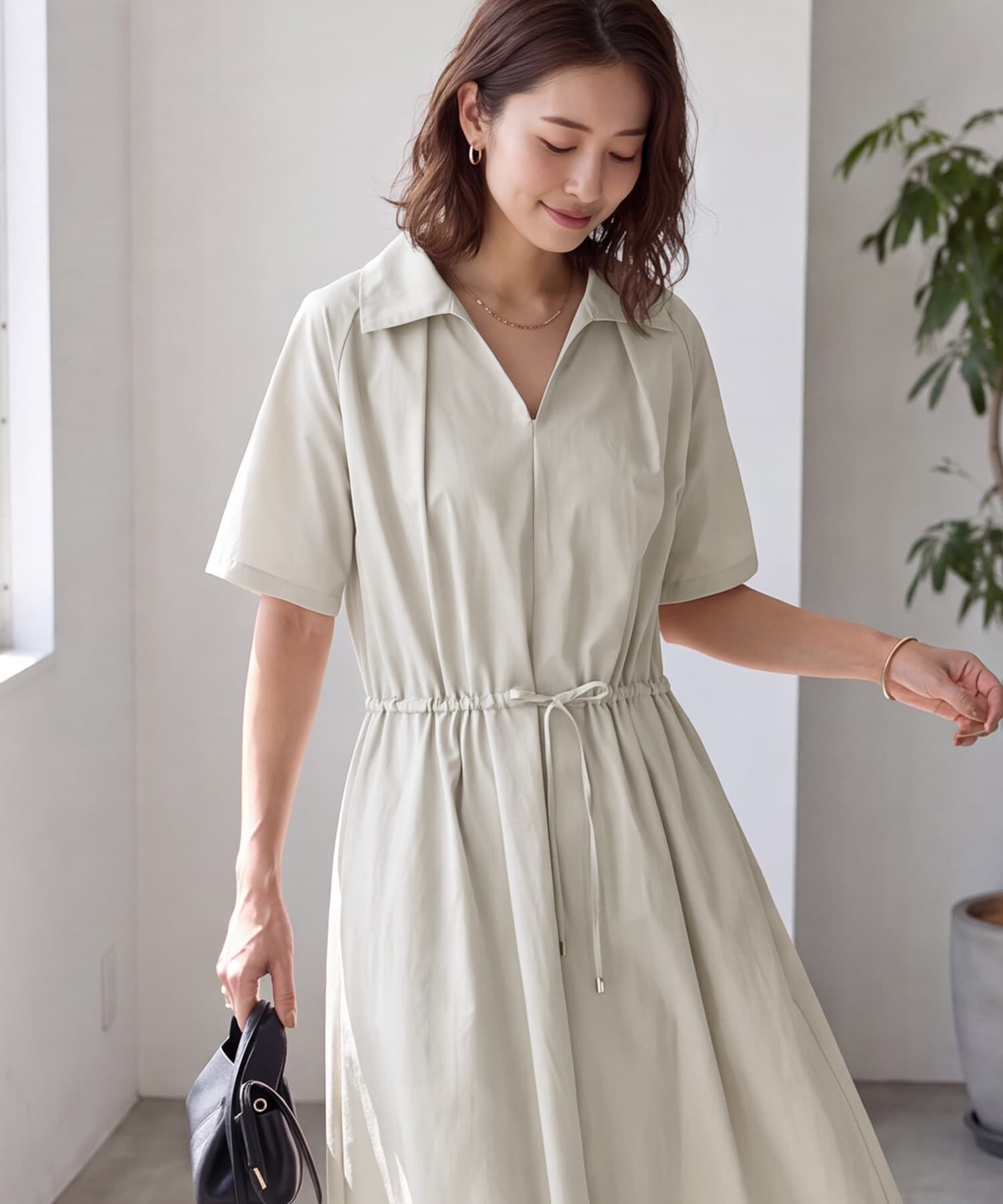 STYLE DELI「オープンネックシャツワンピース」|ワンピース|