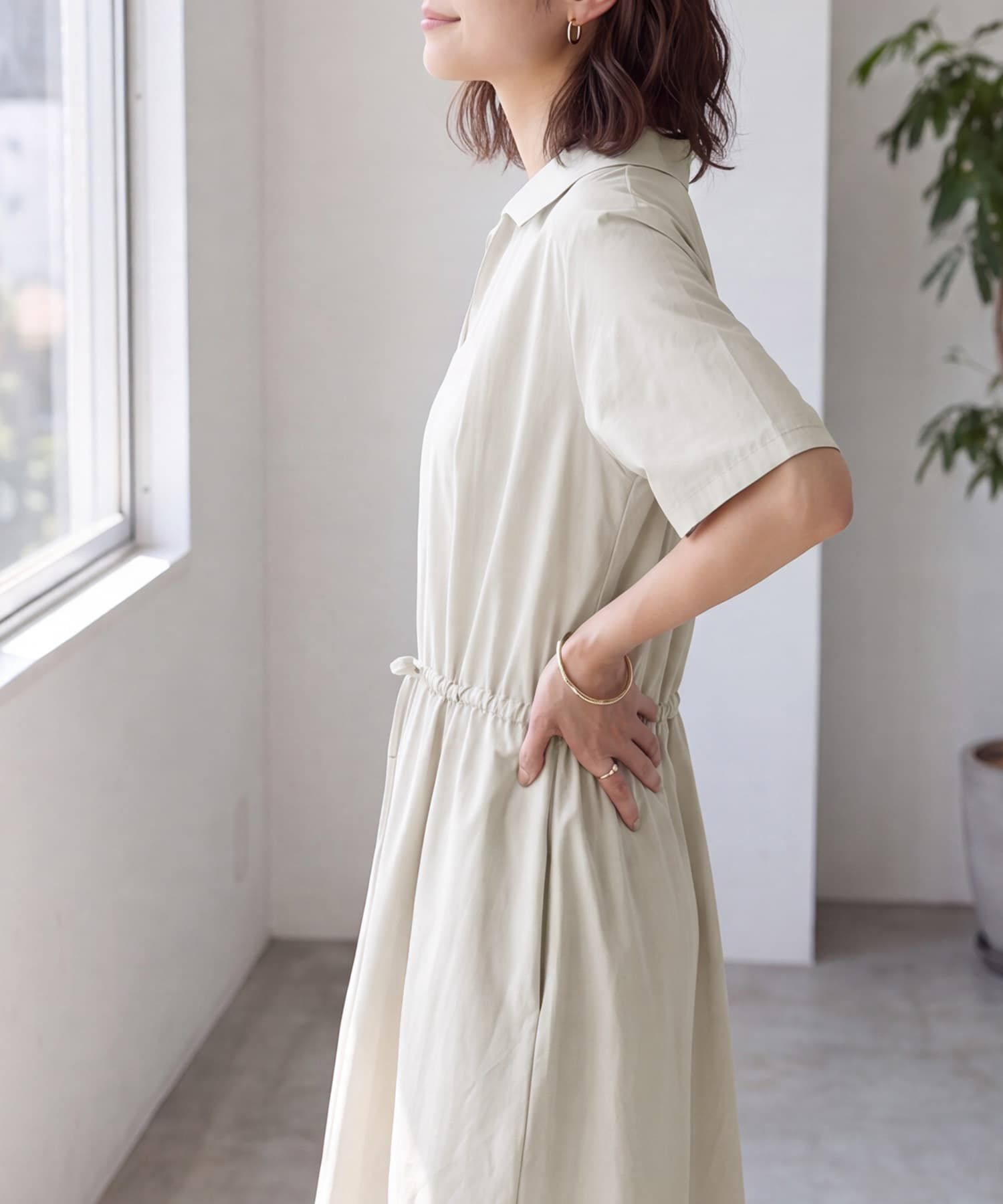 STYLE DELI「オープンネックシャツワンピース」|ワンピース|