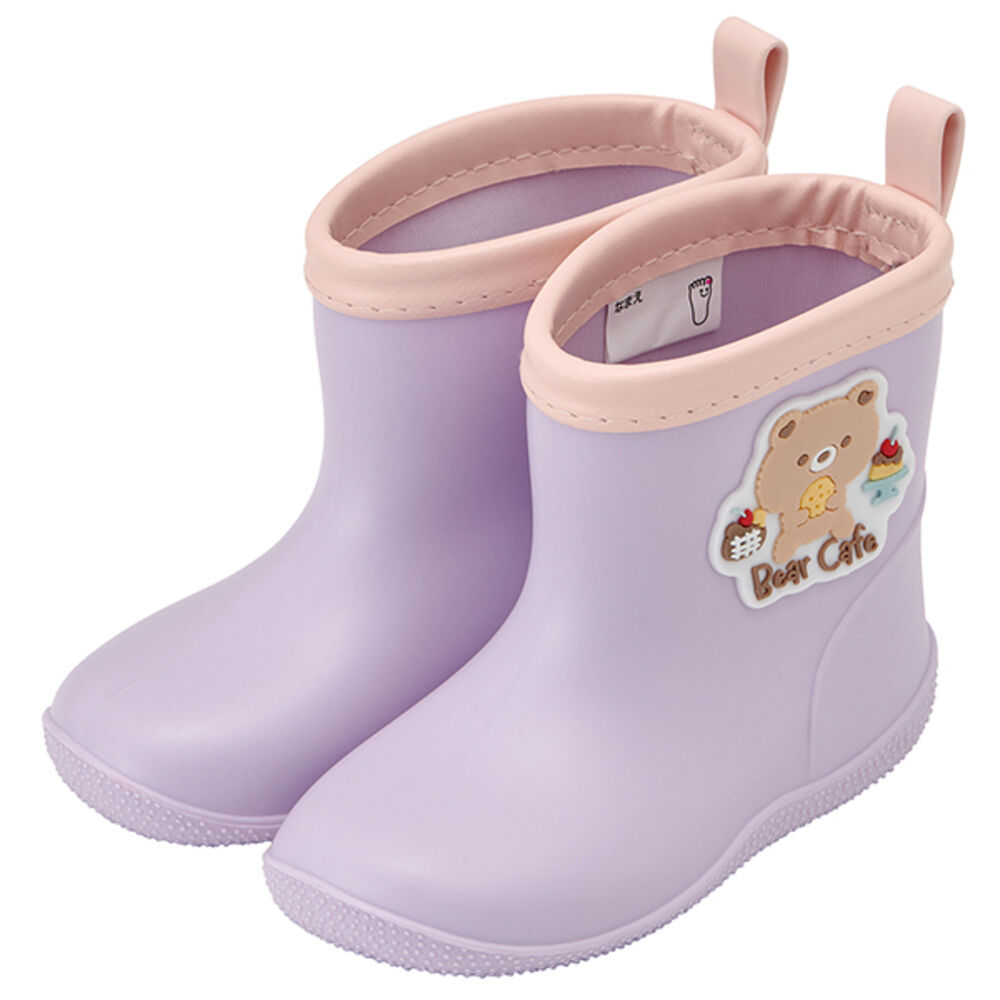 BACKYARD FAMILY「SKATER スケーター レインブーツ キッズ 通販 ワッペン付レインブーツ 長靴 ながぐつ 雨具」|ショートブーツ|パープル1