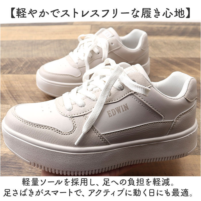 BACKYARD FAMILY「EDWIN スニーカー EDW4324 エドウィン 通販 レディース ローカットスニーカー 軽量」|スリッポン|