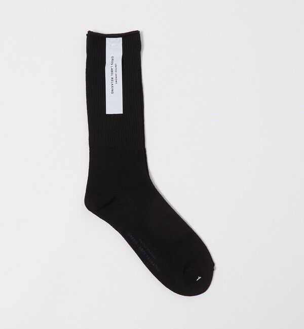 UNITED ARROWS green label relaxing「GLR リブ シングルトップ ソックス」|ソックス|BLACK