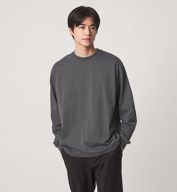 UNITED ARROWS green label relaxing「【WEB限定】JUST fit デイリー ワイド 長袖 Tシャツ -吸水速乾・抗菌-」|Tシャツ・カットソー|