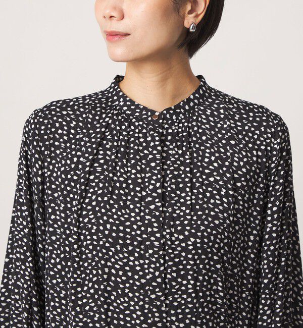 UNITED ARROWS green label relaxing「［size SHORTあり］サテン ギャザー ロングスリーブ ワンピース」|ワンピース|