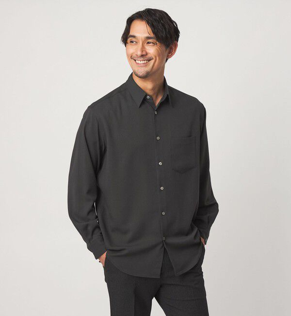 UNITED ARROWS green label relaxing「【WEB限定】JUST fit ウールライク リラックス 長袖 シャツ」|シャツ・ブラウス|