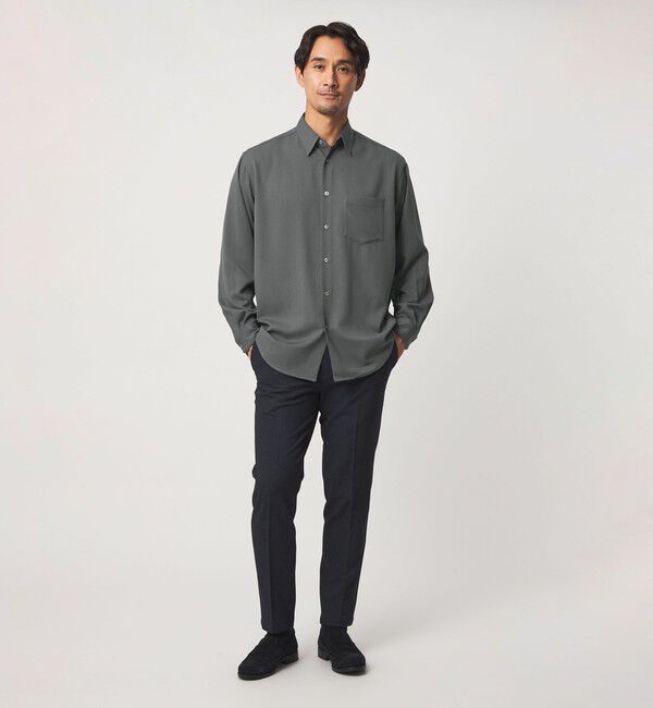 UNITED ARROWS green label relaxing「【WEB限定】JUST fit ウールライク リラックス 長袖 シャツ」|シャツ・ブラウス|