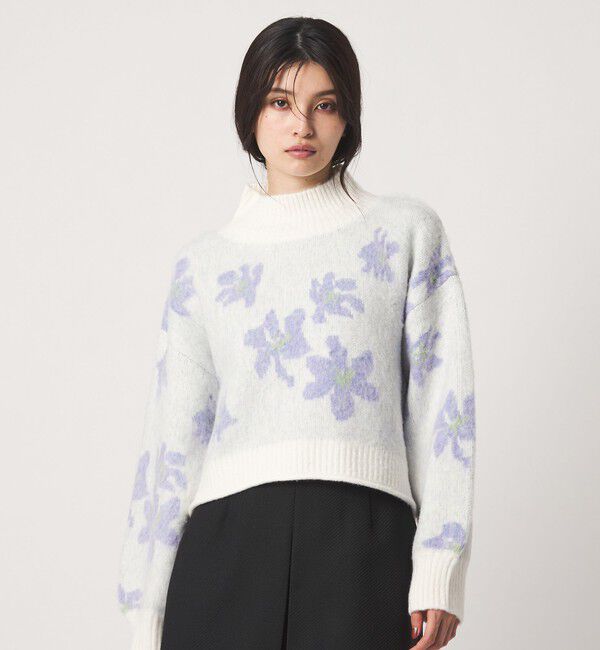 EMMEL REFINES「＜EMMEL REFINES＞EM フラワージャガード ニットプルオーバー」|ニット・セーター|WHITE