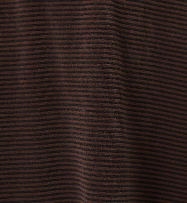 STEVEN ALAN「＜Steven Alan＞ ベロア ボーダー クルーネック Ｔシャツ」|Tシャツ・カットソー|