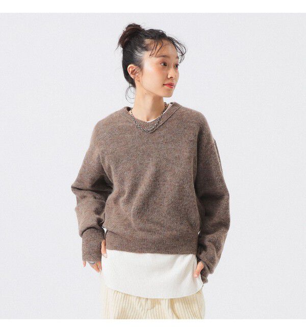BEAMSBOY「モヘヤ ミックス Vネック ニット」|ニット・セーター|
