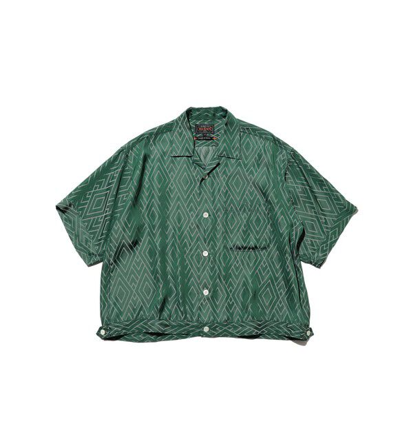 BEAMS PLUS「Cabana-SHT Cupro Zigzag Pattern」|シャツ・ブラウス|GREEN