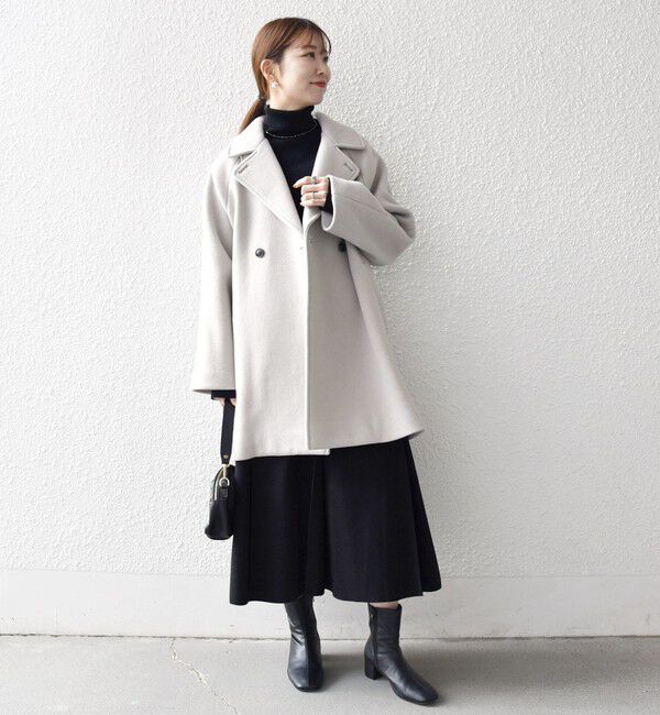 SHIPS any「《一部追加予約》【WEB限定】PURE WOOL スタンド & テーラード ハーフ コート」|その他|
