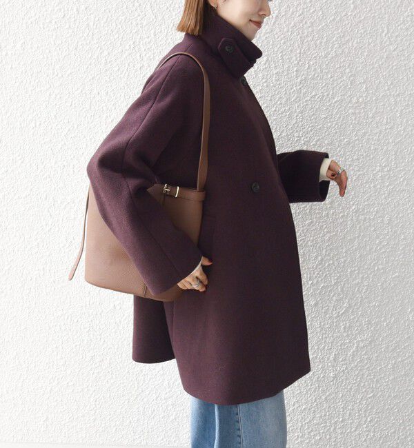 SHIPS any「《一部追加予約》【WEB限定】PURE WOOL スタンド & テーラード ハーフ コート」|その他|