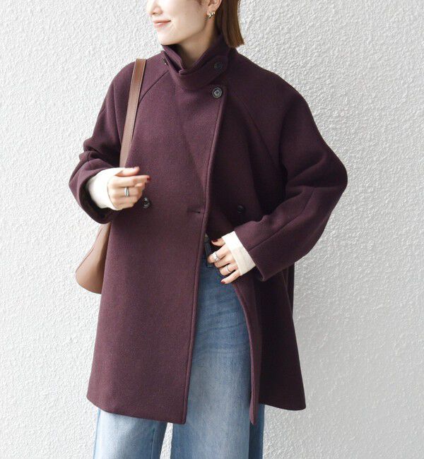 SHIPS any「《一部追加予約》【WEB限定】PURE WOOL スタンド & テーラード ハーフ コート」|その他|