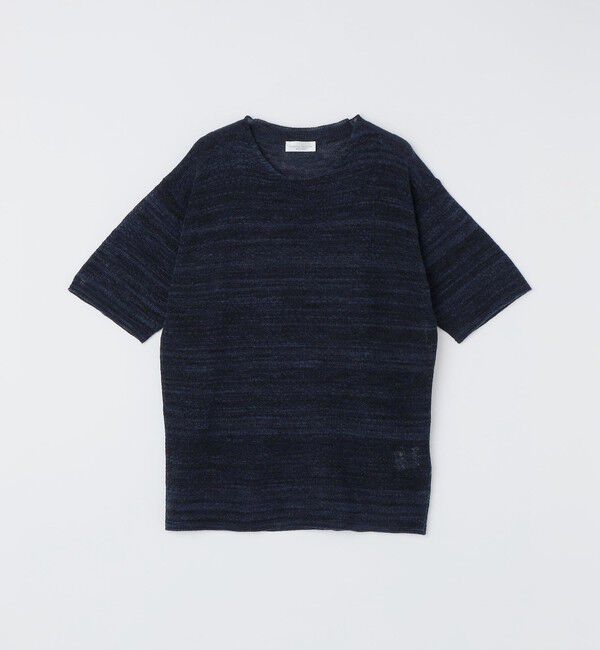 SHIPS「roberto collina: MELANGE KNIT TEE」|ニット・セーター|ネイビー