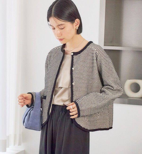 SHIPS for women「《予約》〈手洗い可能〉ジャカード モール カーディガン 26AW」|カーディガン|