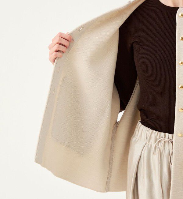 Ballsey「ウールポリエステルミラノリブ ビッグポンチョ」|カーディガン|