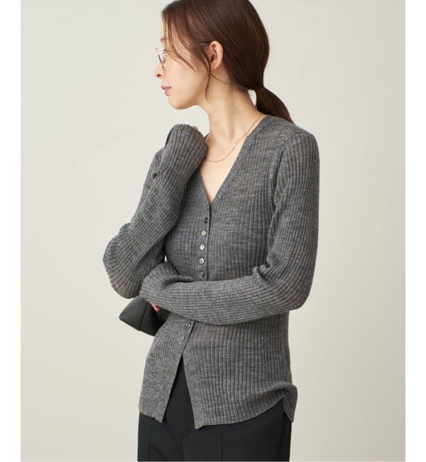 Plage「《追加予約》RIB BUTTON カーディガン」|カーディガン|
