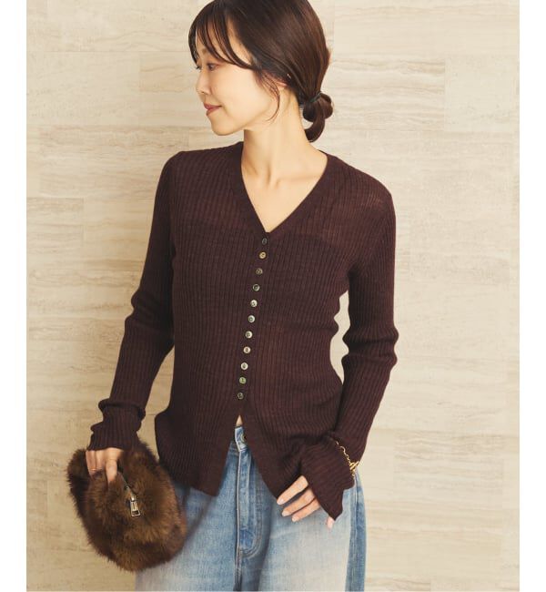 Plage「《追加予約》RIB BUTTON カーディガン」|カーディガン|