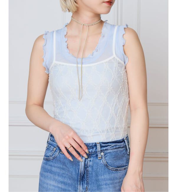 IENA LA BOUCLE「IENA LA BOUCLE ダイヤlaceキャミソール」|キャミソール|