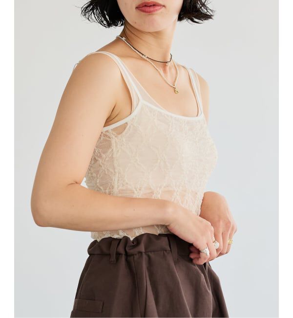 IENA LA BOUCLE「IENA LA BOUCLE ダイヤlaceキャミソール」|キャミソール|