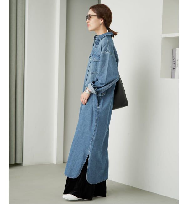 SLOBE IENA「《シリーズあり》LEDENIM BDU デニムシャツワンピース」|ワンピース|
