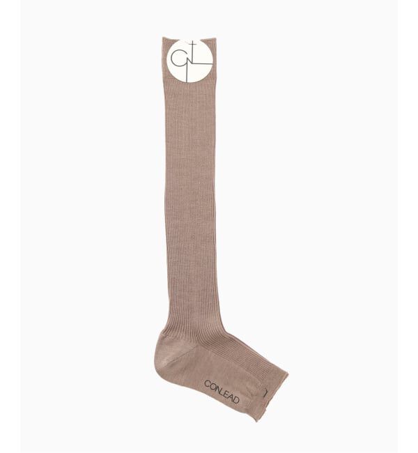 EDIFICE「CONLEAD(コンリード) Silk Rib Long Open Toe」|ソックス|ベージュ