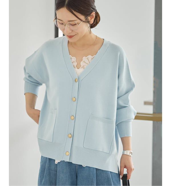 JOURNAL STANDARD「《WEB限定予約》ウォッシャブルTEXBRID Vネックカーディガン」|カーディガン|サックスブルー
