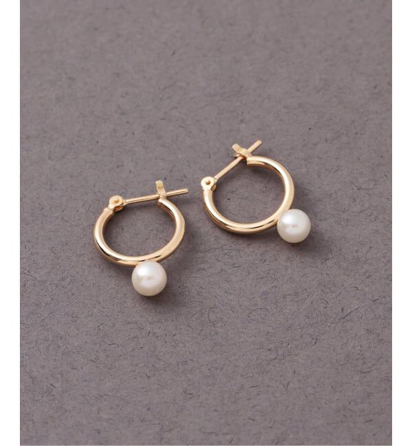 Lilas by Spick&Span「《WEB限定》パールフープピアスM K10（両耳）」|ピアス|