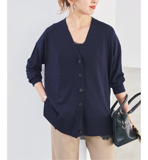 Spick and Span「《新色有り / 追加》18G カーディガン」|カーディガン|ネイビー