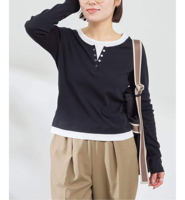 U by SPICK&SPAN「《追加 / 新色》フェイクレイヤードガーゼフライストップス」|Tシャツ・カットソー|
