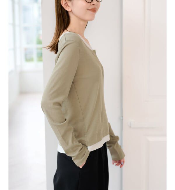 U by SPICK&SPAN「《追加 / 新色》フェイクレイヤードガーゼフライストップス」|Tシャツ・カットソー|
