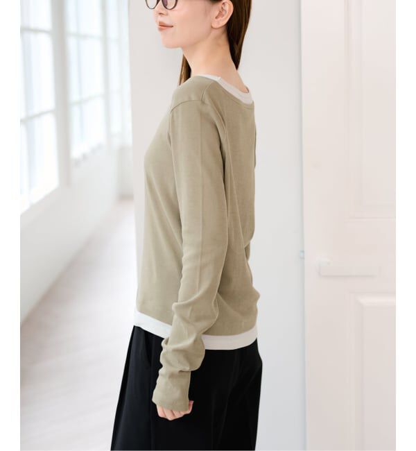 U by SPICK&SPAN「《追加 / 新色》フェイクレイヤードガーゼフライストップス」|Tシャツ・カットソー|