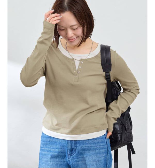 U by SPICK&SPAN「《追加 / 新色》フェイクレイヤードガーゼフライストップス」|Tシャツ・カットソー|