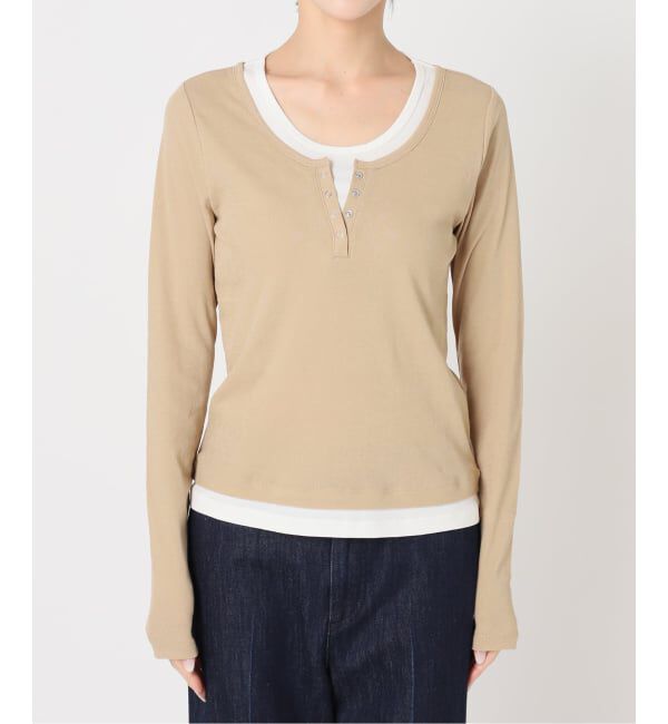 U by SPICK&SPAN「《追加 / 新色》フェイクレイヤードガーゼフライストップス」|Tシャツ・カットソー|