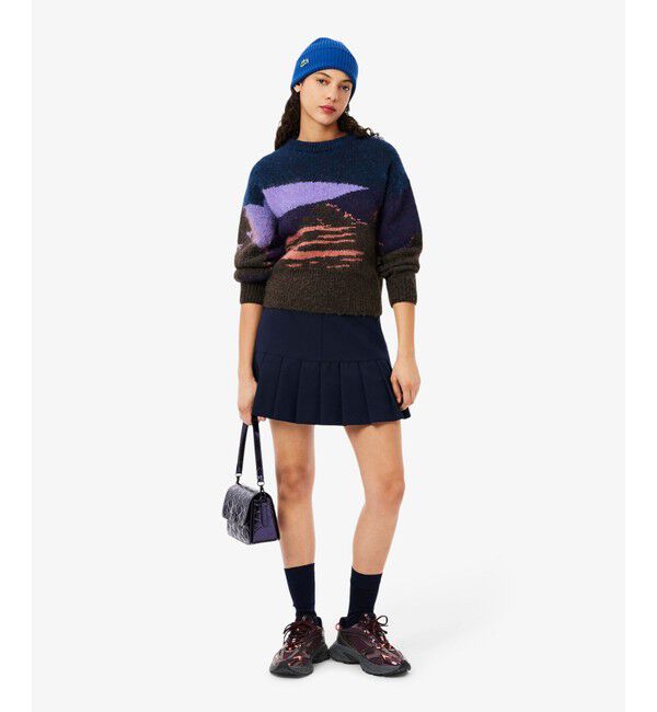 LACOSTE「ランドスケープジャカードアルパカブレンドニットセーター」|ニット・セーター|