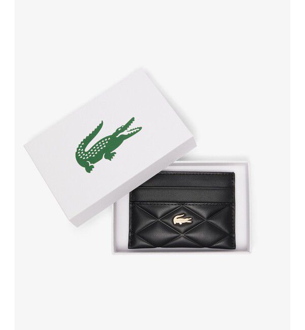 LACOSTE「クロコダイル キルティングレザーカードケース」|名刺入れ・カードケース|ブラック