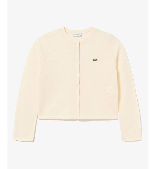 LACOSTE「丸首ラメニットカーディガン」|カーディガン|