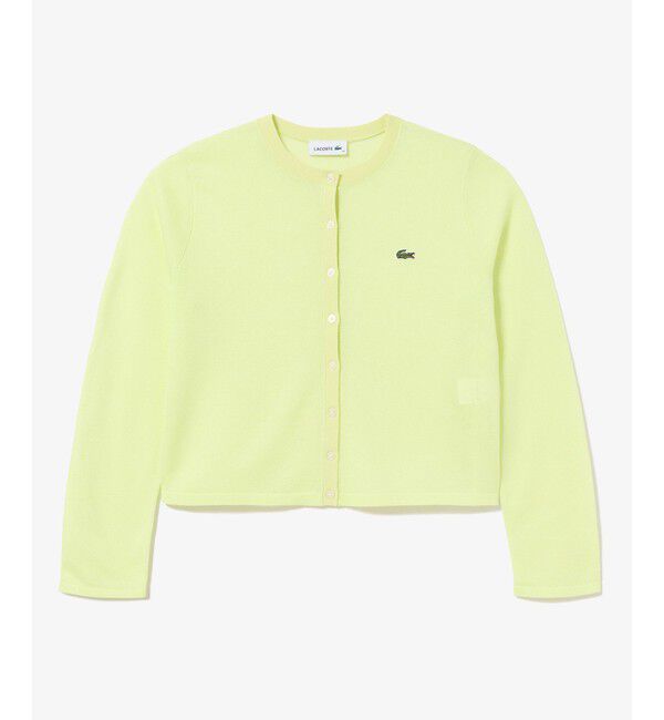 LACOSTE「丸首ラメニットカーディガン」|カーディガン|