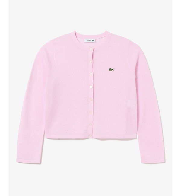 LACOSTE「丸首ラメニットカーディガン」|カーディガン|