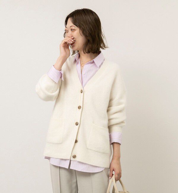 NOLLEY'S sophi「【一部WEB限定カラー】ウール混へアリーVネックカーディガン」|カーディガン|