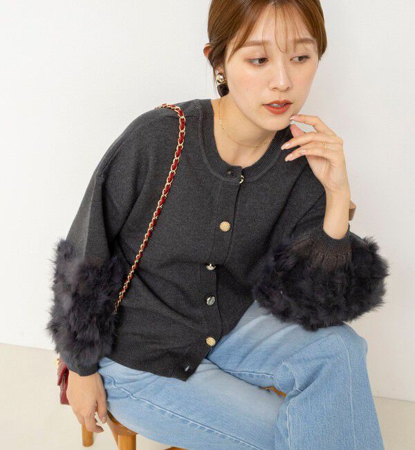 NOLLEY'S「【TORRAZZO DONNA/トラッゾドンナ】2WAY Rabbit Fur knit Top」|カーディガン|