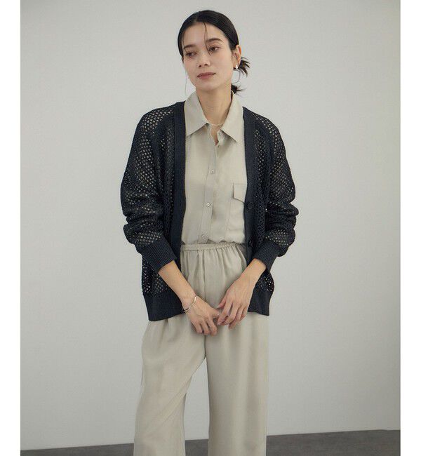 SALON adam et rope'「ペーパーヤーンメッシュカーディガン」|カーディガン|