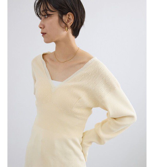 SALON adam et rope'「【crinkle crinkle crinkle】geometric jacquard knit」|ニット・セーター|