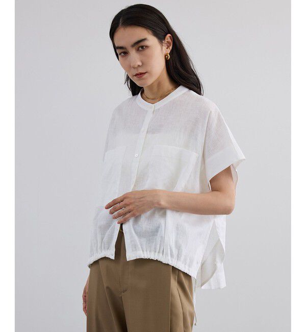SALON adam et rope'「【WEB限定】ドロストヘムフレンチスリーブシャツ」|シャツ・ブラウス|