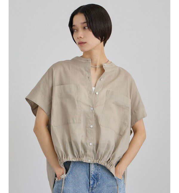 SALON adam et rope'「【WEB限定】ドロストヘムフレンチスリーブシャツ」|シャツ・ブラウス|