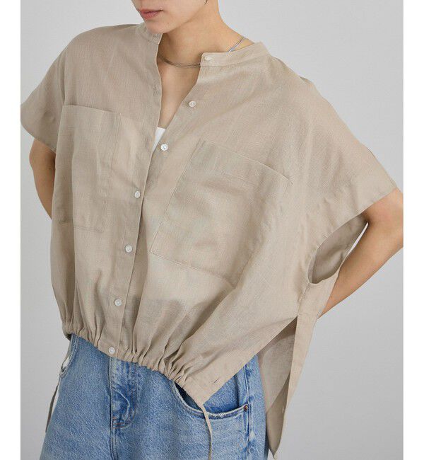 SALON adam et rope'「【WEB限定】ドロストヘムフレンチスリーブシャツ」|シャツ・ブラウス|