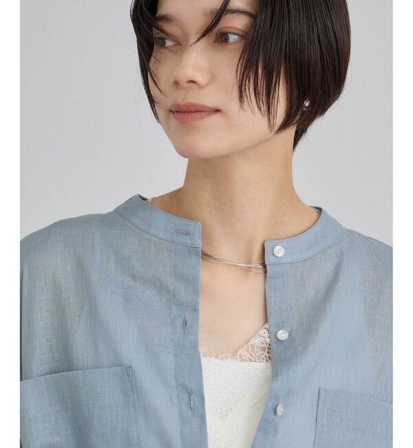 SALON adam et rope'「【WEB限定】ドロストヘムフレンチスリーブシャツ」|シャツ・ブラウス|